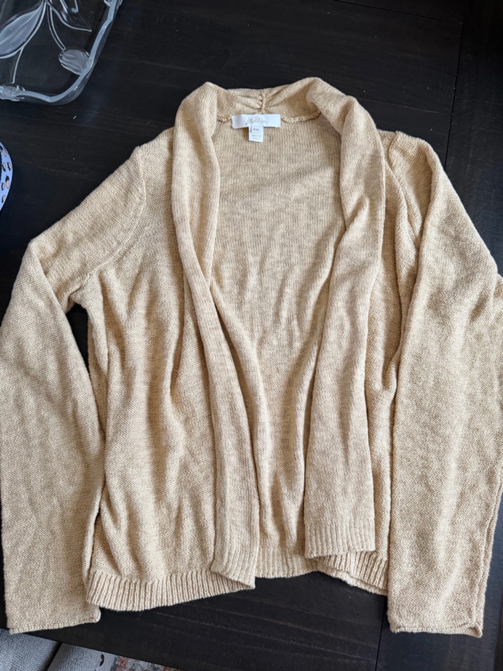 Lilly Pulitzer Gold Open-Front Girls Cardigan